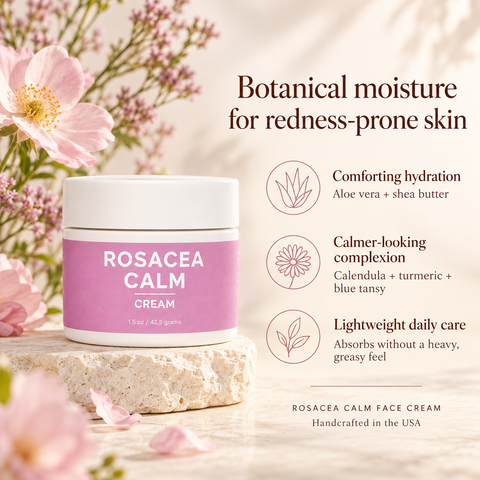 Organic Rosacea Face Moisturizer 1.5 oz – Soothing Turmeric & Calendula Cream | Handmade in USA Taylor Made Organics  face cream