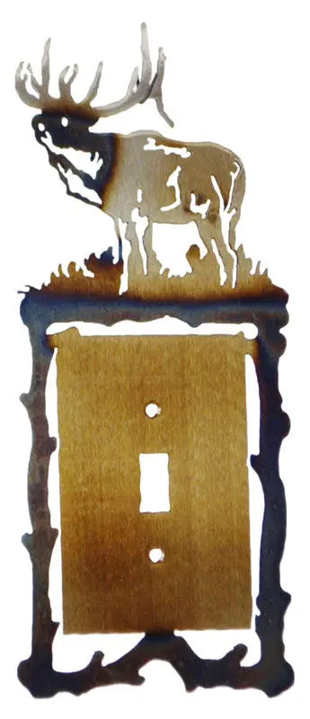 Rustic Elk Silhouette Light Switch Cover – Handcrafted Metal Decor | Made in USA – Cabin Accent Knights Home Decor  item