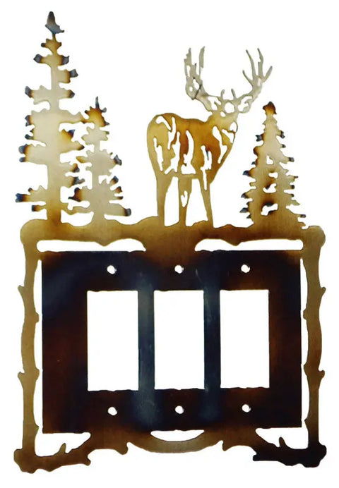 Rustic Mule Deer Light Switch Cover – Handcrafted Metal Art – Cabin Decor Accent | Made in USA Knights Home Decor  item