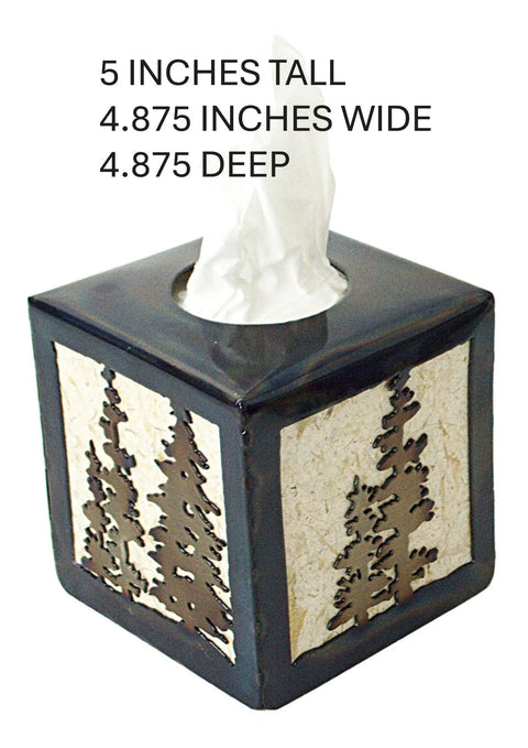 Rustic Pine Tree Tissue Box Cover – Handcrafted American Made Decor | Veteran Owned Knights Home Decor  item