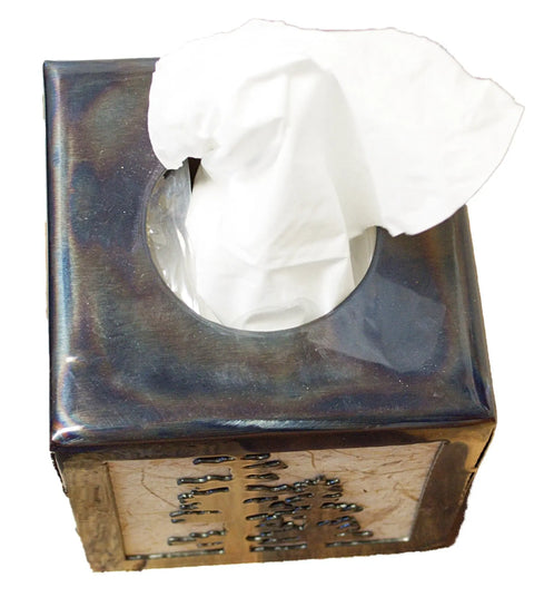 Rustic Pine Tree Tissue Box Cover – Handcrafted American Made Decor | Veteran Owned Knights Home Decor  item
