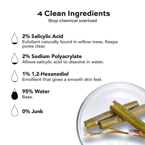 Salicylic Acid Acne Treatment Serum – 30ml Exfoliating Solution | Made in USA Open Formula  Skin Care