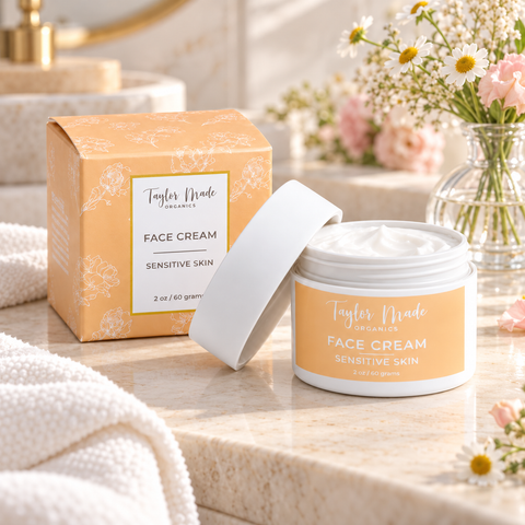Soothing Face Moisturizer for Sensitive Skin 1.5 oz – Calendula Chamomile Lavender Blend | Made in USA Taylor Made Organics  Lotion & Moisturizer