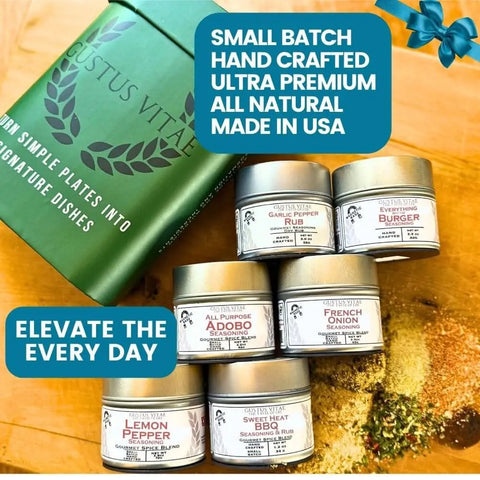 Signature Grilling Spice Gift Set – 6-Pack 4 oz Rubs Collection | All Natural Seasonings | Made in USA Gustus Vitae  Collections & Gift Sets