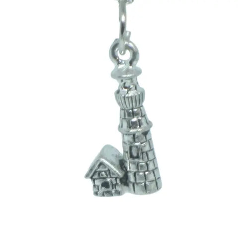 Silver Light House Pewter Charm With Stainless Steel Split Ring Michelle Marie Boutique  Charms and Pendants