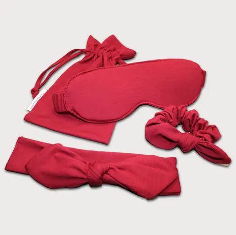 Sleepwear Accessories Set – Soft Eye Mask Headband Scrunchie | Made in USA Goodnighties  item