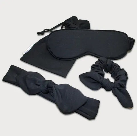Sleepwear Accessories Set – Soft Eye Mask Headband Scrunchie | Made in USA Goodnighties  item