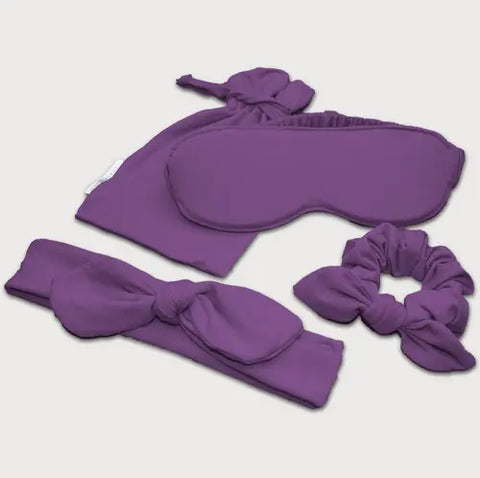 Sleepwear Accessories Set – Soft Eye Mask Headband Scrunchie | Made in USA Goodnighties  item