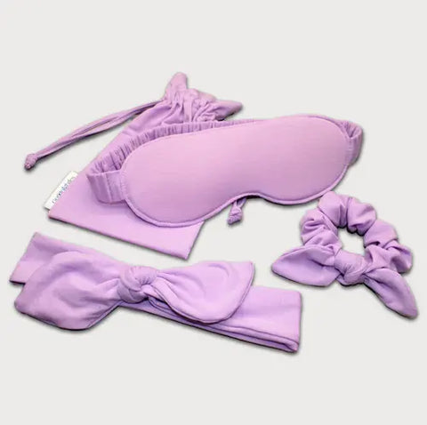 Sleepwear Accessories Set – Soft Eye Mask Headband Scrunchie | Made in USA Goodnighties  item