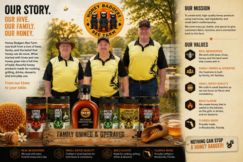 Smoked Garlic Honey – Small Batch Apple Wood Smoked BBQ Glaze | Handcrafted in USA Honey Badgers Bee Farm  Garlic Honey