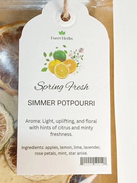 Spring Fresh Simmer Potpourri 2-Pack – Natural Floral Citrus Aroma Home Fragrance | Made in USA Forev'Herbs  Simmer Potpourri
