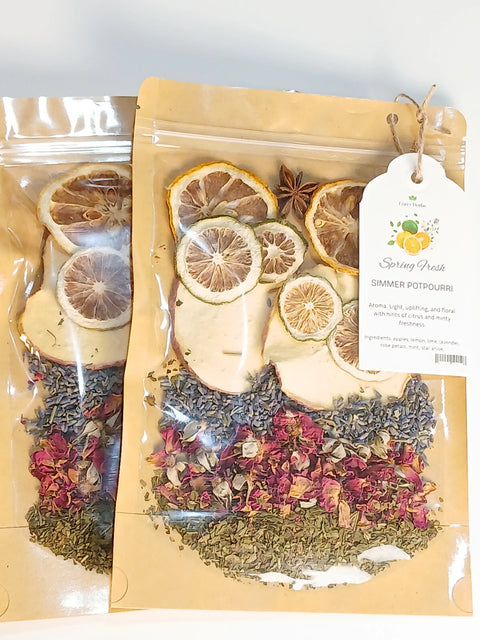 Spring Fresh Simmer Potpourri 2-Pack – Natural Floral Citrus Aroma Home Fragrance | Made in USA Forev'Herbs  Simmer Potpourri