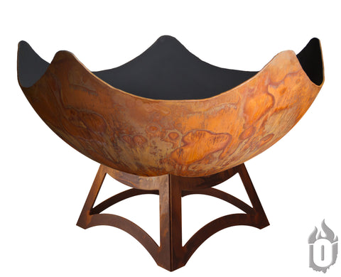 Artisan Fire Bowl With Sculpted Hollow Base – Ohio Flame Fire Pit | Made in USA Ohio Flame  Artisan Fire Bowls