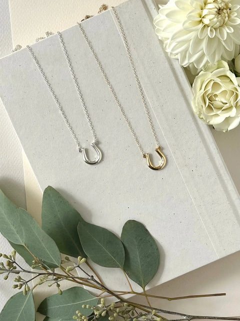 Sterling Silver Modern Horseshoe Pendant Necklace – Handcrafted Jewelry | Made in USA Sarah Cecelia  NECKLACES