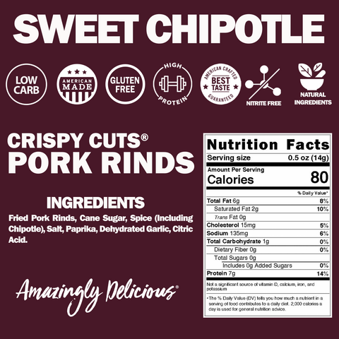 Field Trip Sweet Chipotle Pork Rinds 2.5oz 4 Pack – Gluten Free Snack | Made in USA Field Trip 