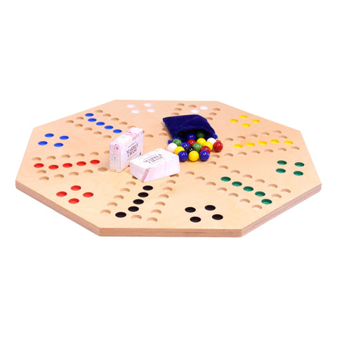 Travel Marble Chase Game Set 23.75 Inch – Double-Sided Family Board Game with Cards | Made in USA by Amish Family Amish Toy Box  Board Game