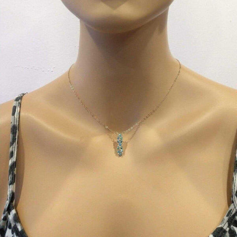 Turquoise Swarovski Crystal Bar Necklace – 14k Rose Gold Chain | Made in USA Alexa Martha Designs  Necklace