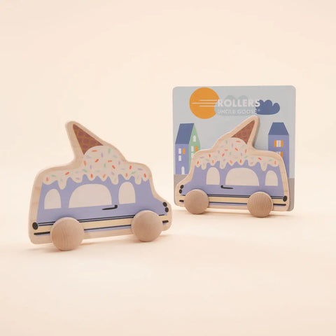 Uncle Goose Auto Roller Wooden Ice Cream Truck Toy – 4.5 Inch Play Vehicle for Toddlers | Made in USA Uncle Goose  Rollers