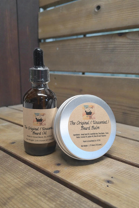 Unscented Beard Balm and Beard Oil Set – Natural Hydrating Beard Care Duo | Made in USA Handcrafted Grooming Kit Bath Bums  Beard Oil