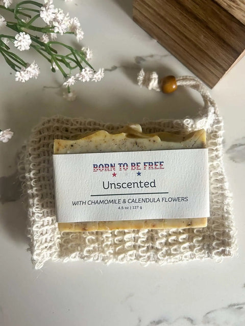 Unscented Chamomile Calendula Tallow Soap Bar 4.5 oz – Sensitive Skin Care – Born To Be Free | Made in USA Born to be Free  Soap