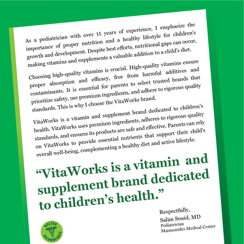 Vitamin B6 Chewable Tablets for Kids 120 Count – Sour Apple Flavor – Nerve Support Supplement | Made in USA VitaWorks  Chewable