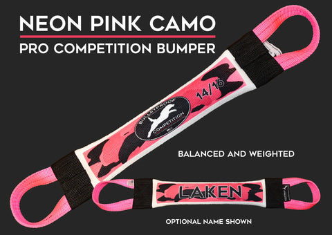 Weighted Dock Diving Bumper Tug – Competition Series Neon Pink Camo | Made in USA Bulletproof Pet Products Inc  DOCK TUG