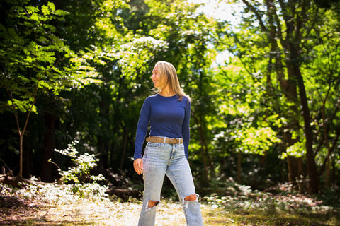 Women's Organic Merino Wool Jewel Neck Sweater – Manufactured in USA Ramblers Way  Womens Tops