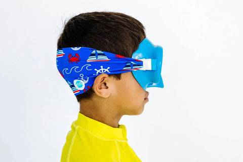 Youth Swim Mask With Anchor Sailboat Print – Anti-Fog Blue Frame Goggles For Kids 4-8 | Assembled In USA Splash Place  Youth Swim Mask