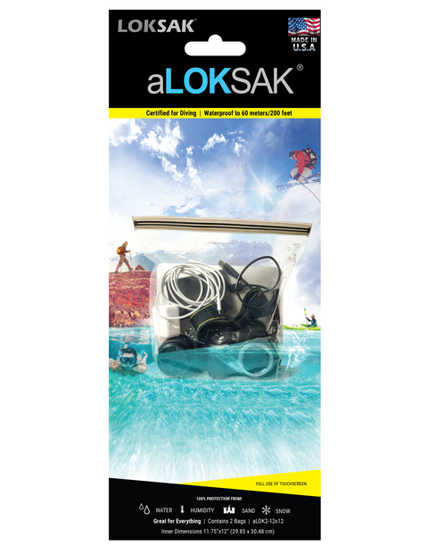 Aloksak Waterproof Storage Bags 12x12 Inch – 2 Pack | Made in USA LOKSAK  Purchase