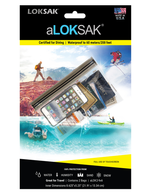 Aloksak Waterproof Element Proof Bag 9 Inch x 6 Inch – 2 Pack | Made in USA LOKSAK  Purchase