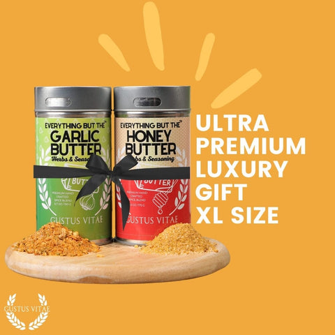 Better Than Butter Seasoning Duo – Honey & Garlic Herb Blends | Made in USA Gustus Vitae  Gourmet Seasonings