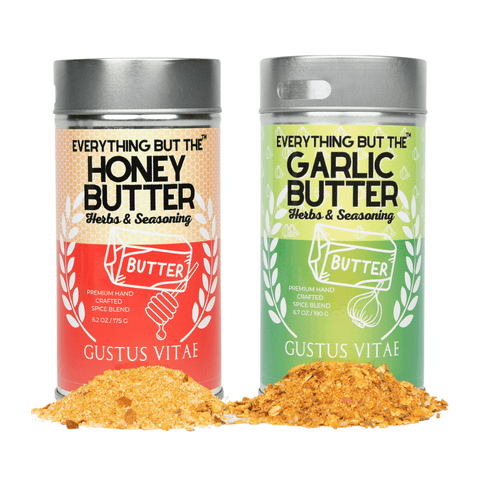Better Than Butter Seasoning Duo – Honey & Garlic Herb Blends | Made in USA Gustus Vitae  Gourmet Seasonings