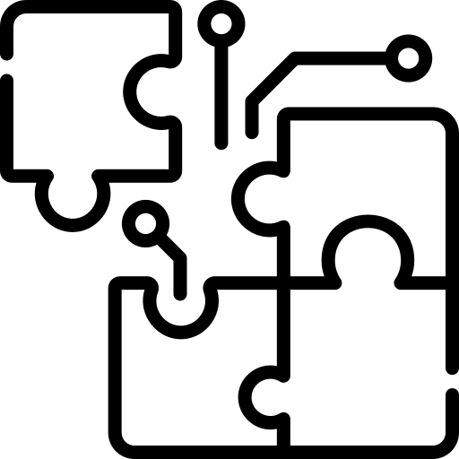 Black circuit board design on a white background