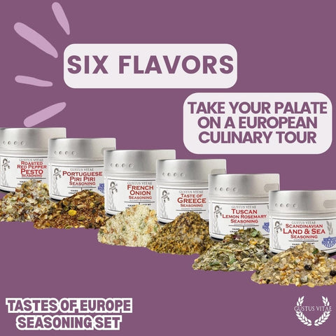 Artisanal European Spice Blend Set – Six Pack Gourmet Seasonings | Made in USA Gustus Vitae  Collections & Gift Sets