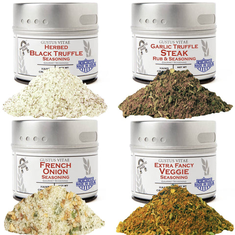 Gourmet Truffle Protein & Vegetable Seasoning Set – Handcrafted in California | Made in USA Gustus Vitae  Collections & Gift Sets