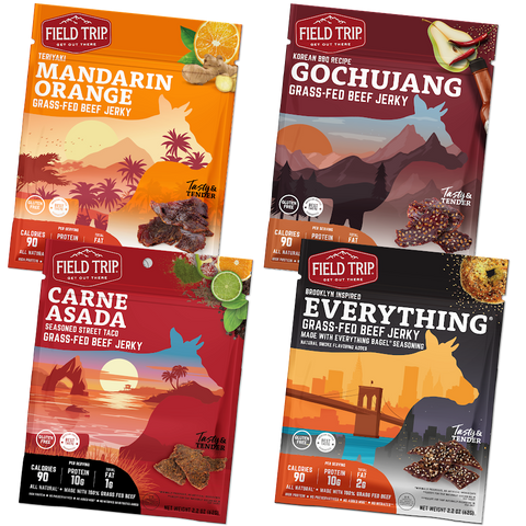 Field Trip Variety Pack – 4ct Grass-Fed Beef Jerky Sampler | Made in USA Field Trip 