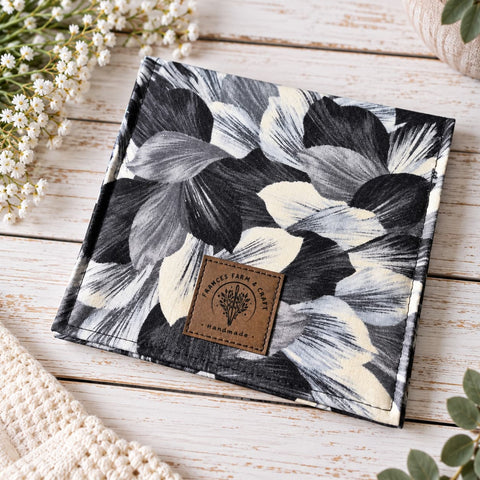Black and Silver Floral Tampon Pouch – Cotton Feminine Care Organizer | Handmade in USA Frances Farm & Craft  Tampon pouch