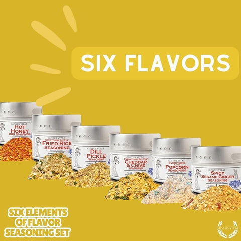 Gustus Vitae Six Flavor Seasoning Set – Gourmet Spice Collection | Made in USA Gustus Vitae  Collections & Gift Sets