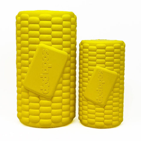 Durable Corn on the Cob Rubber Dog Treat Dispenser Toy – Power Chewer Safe | Made in USA SodaPup  Rubber Dog Toys