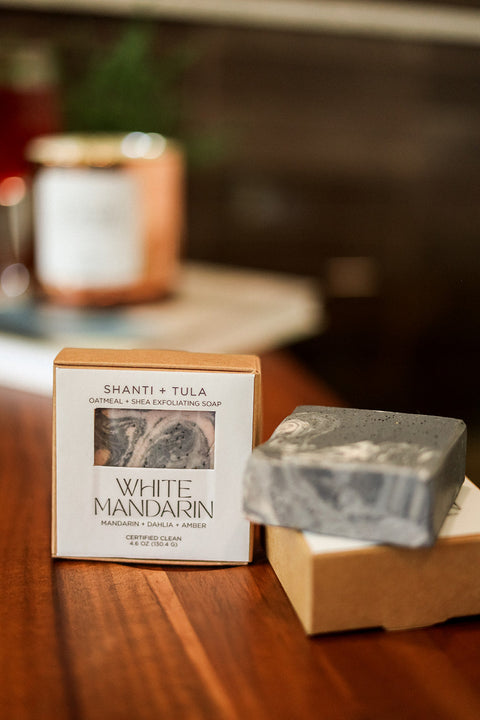 Exfoliating Oatmeal & Shea Butter Body Scrub Bar | Moisturizing | Handcrafted in USA Shanti + Tula  Bath & Body